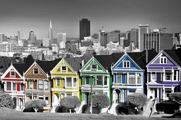 Rainbow Row poster print on heavy stock paper 34 by 22 inches