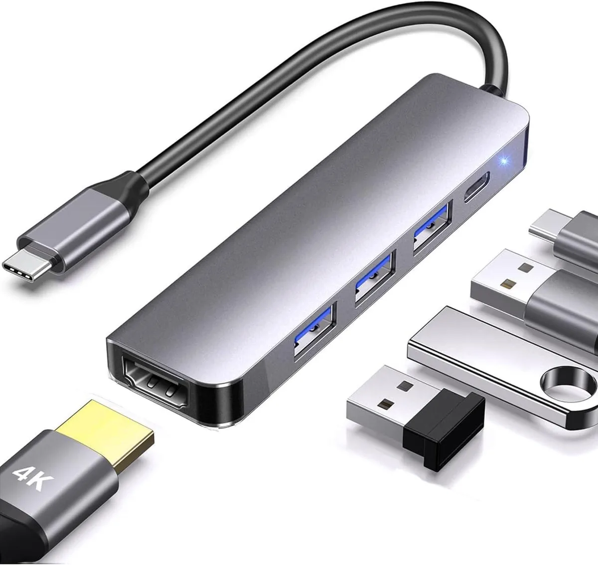 WRIARICH WRIARICH BYL-2008 5-in-1 USB-C hub 4K@30Hz 100W PD — product photo