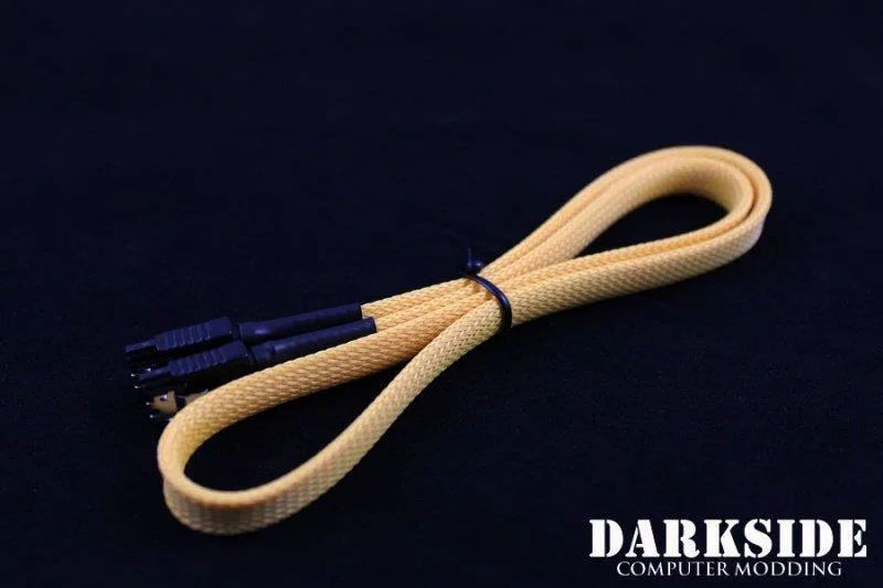 Darkside Computer Modding Darkside Computer Modding 60cm SATA 3.0 180° to 180° Data Cable Yellow Sand — product photo