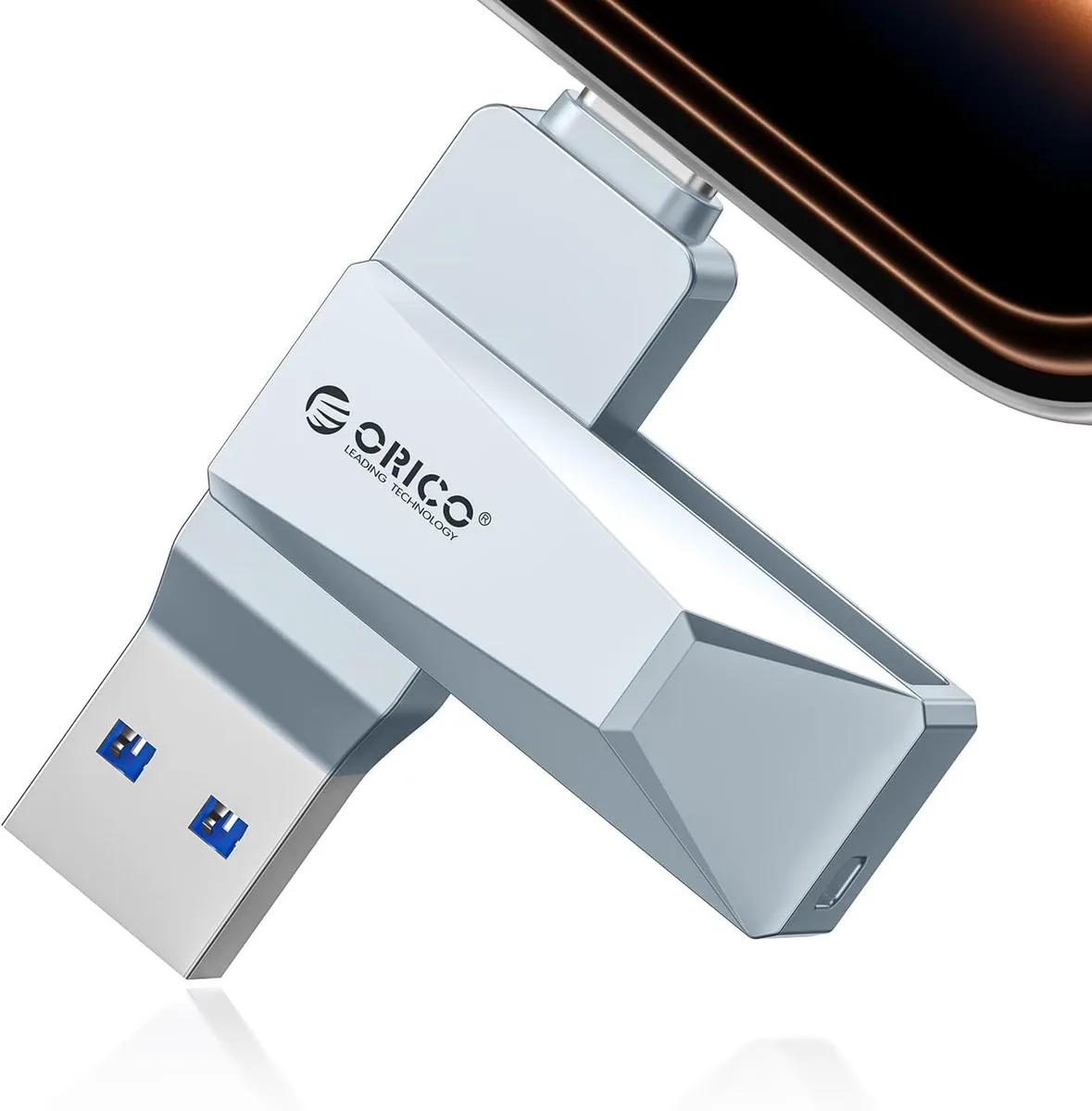 Orico Orico CB05 128GB USB 3.0 Dual USB-A &amp; USB-C Flash Drive Blue — product photo