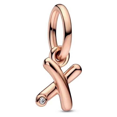 PANDORA PANDORA Letter X Script Alphabet Dangle Charm 14k Rose Gold-plated — product photo