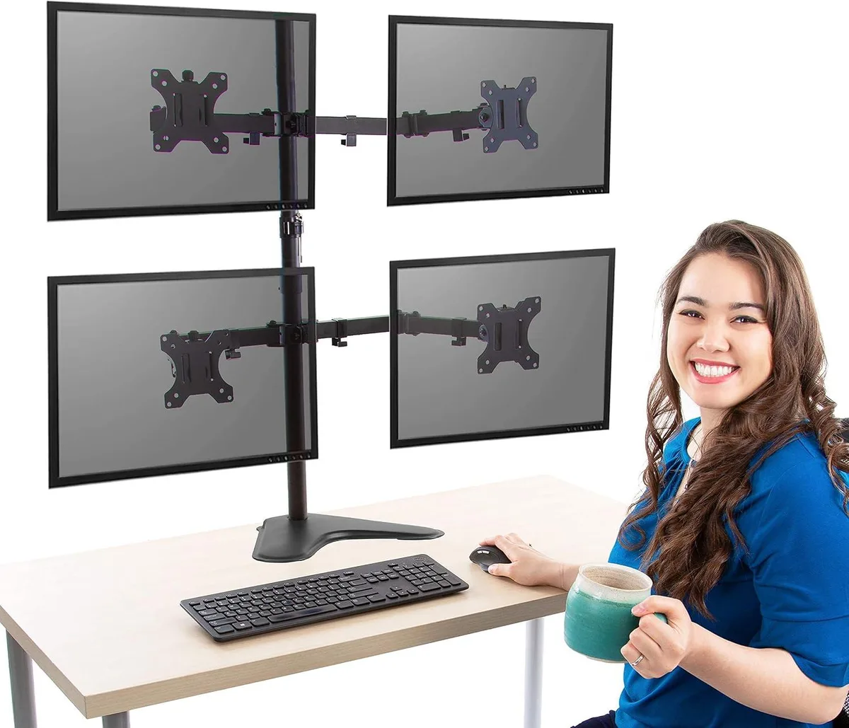 PISKEKAT PISKEKAT 4-Monitor Mount 13-32in 17.6lb VESA Black — product photo