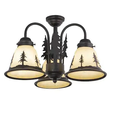 Vaxcel Vaxcel Yosemite 3L LED Bronze Rustic Tree Mini Chandelier or Fan 55516BBZ-C — product photo