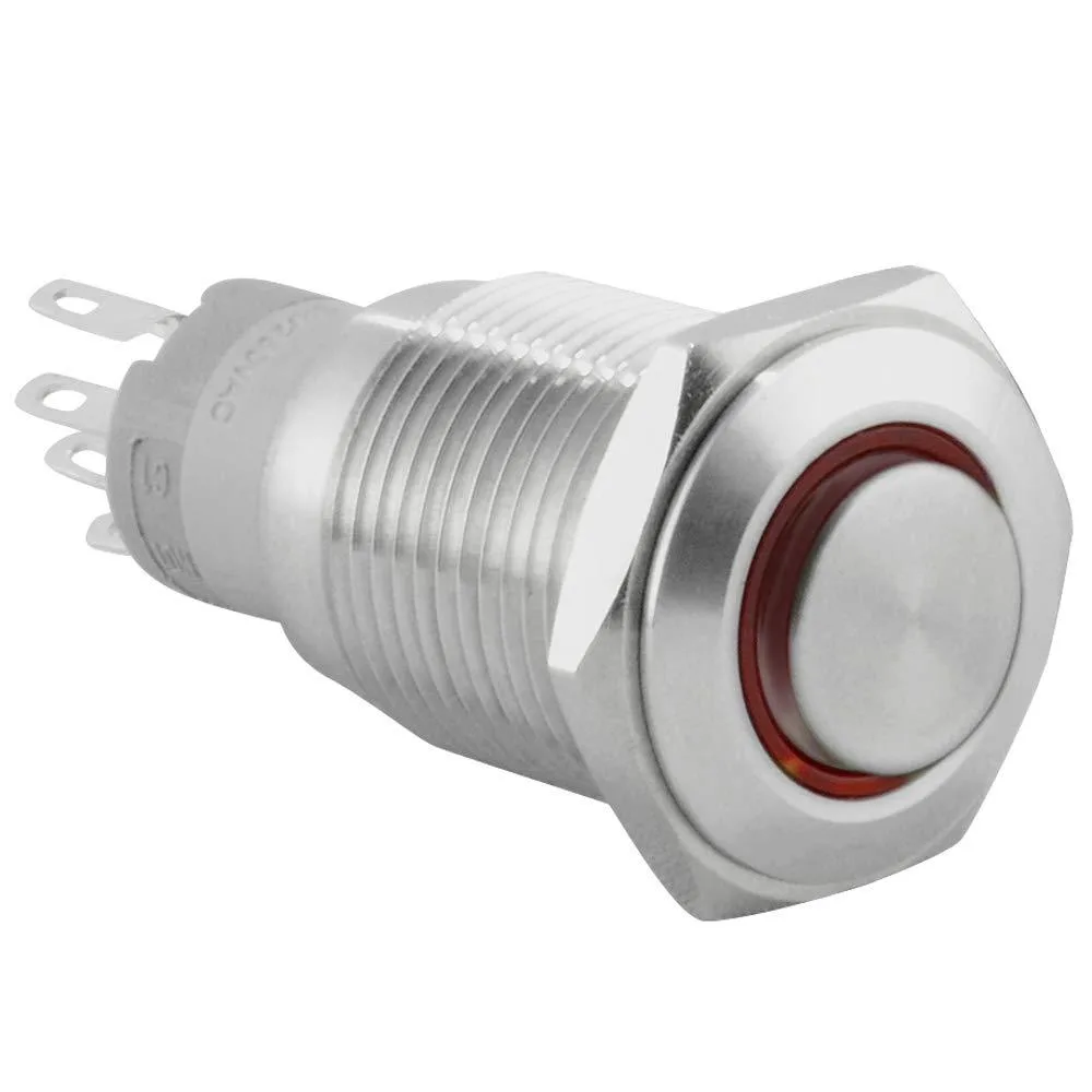 JacobsParts Inc. JacobsParts Inc. LTCH-K3-RED Momentary Pushbutton Disconnect 16mm 12V Red LED IP67 — product photo