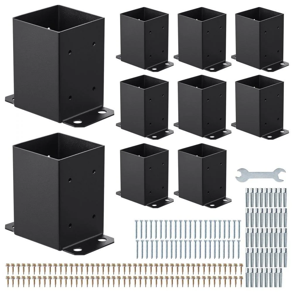 VEVOR VEVOR 4x4 Post Base 10 Pcs 3.6x3.6 inch Black — product photo