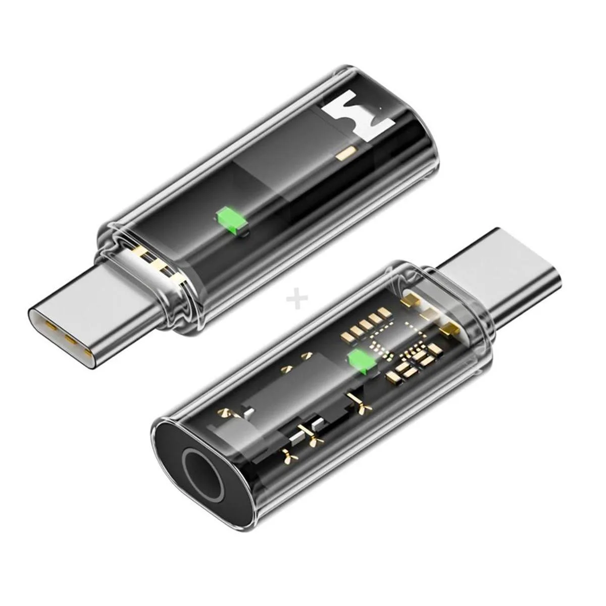 Vszerda Vszerda USB-C to 3.5mm Audio Adapter 16bit 48kHz 2pcs Transparent — product photo