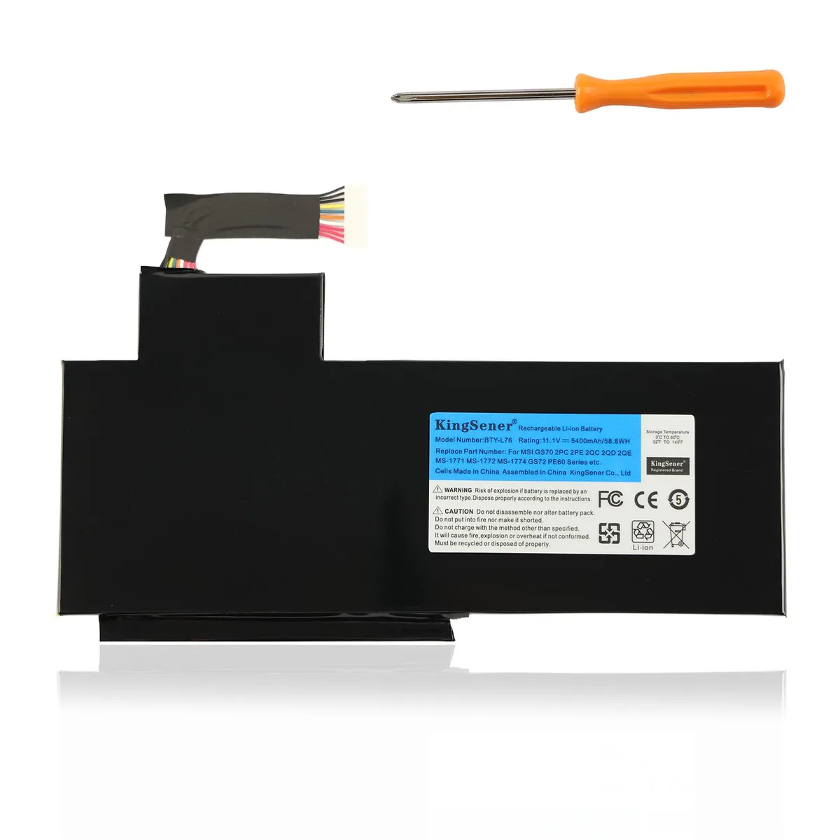 KingSener KingSener BTY-L76 laptop battery 11.1V 5400mAh 58.8Wh — product photo