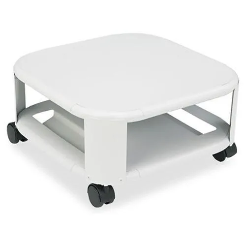 Platinum steel two-shelf printer stand, 17w, heavy-duty casters, cable management, 75 lb capacity