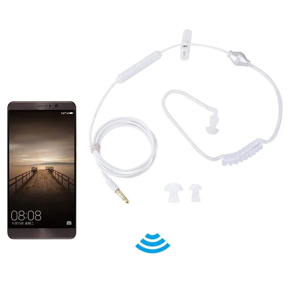 No Sew No Sew air tube earbud 3.5 mm white single ear headphone — product photo