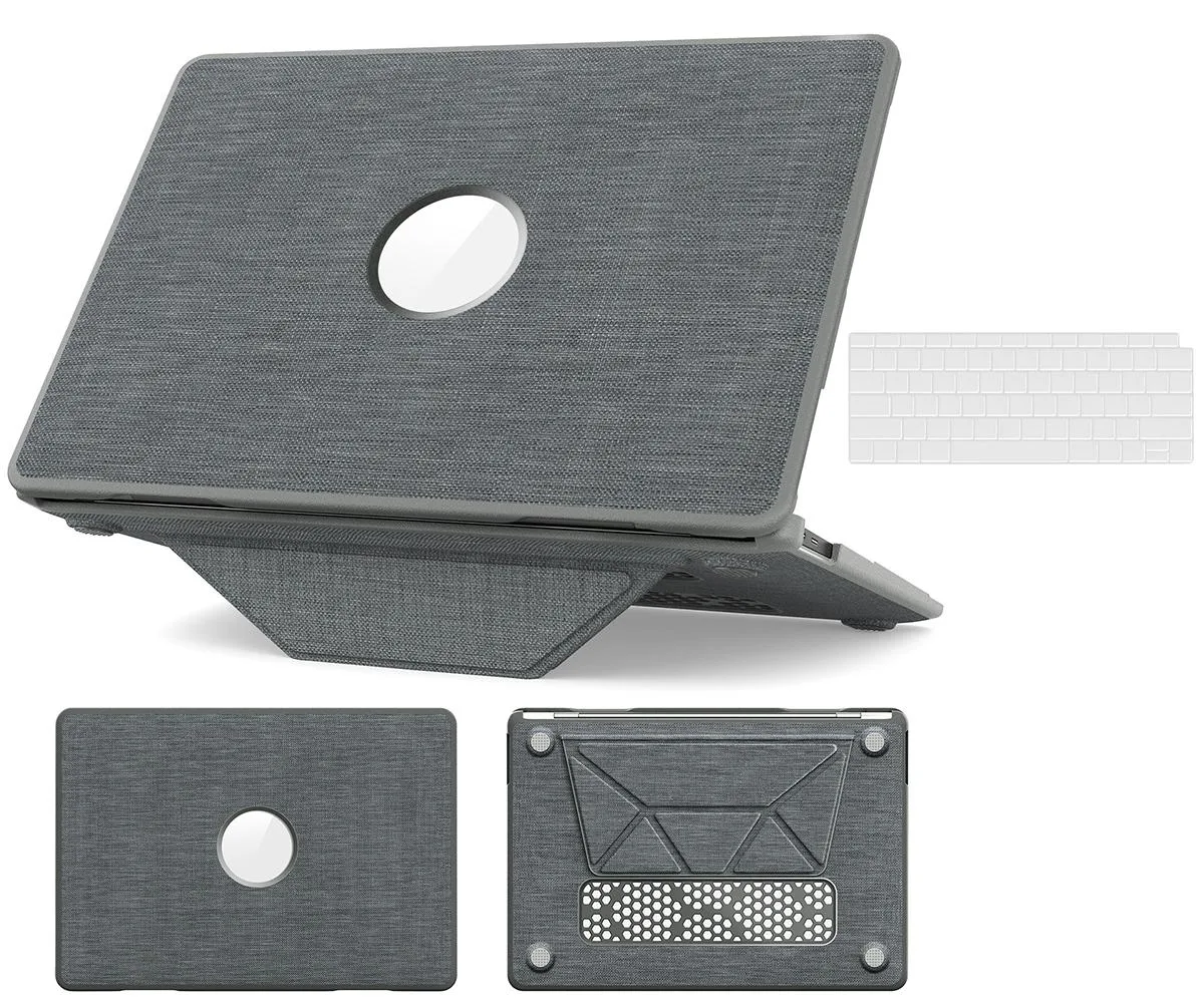 Werleo Werleo MacBook Air 13" Case 2022-2018 Grey Fabric Kickstand — product photo