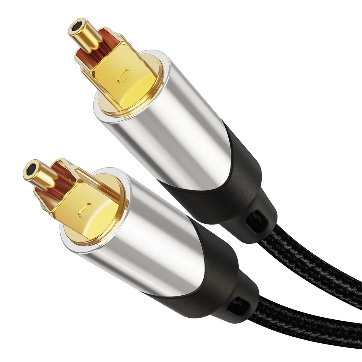 KEHIPI KEHIPI Toslink Digital Optical Audio Cable 25FT Black &amp; Silver — product photo