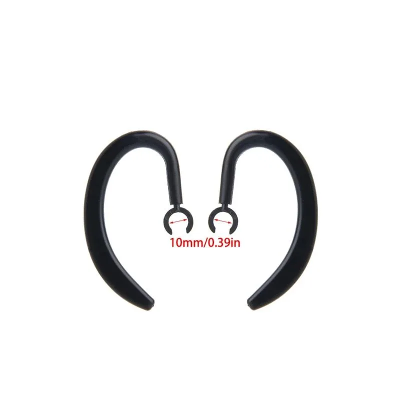 WMtec WMtec Ear Hooks 2pcs Rubber Plastic Black Clear 65mm 6mm 7mm 8mm 10mm — product photo