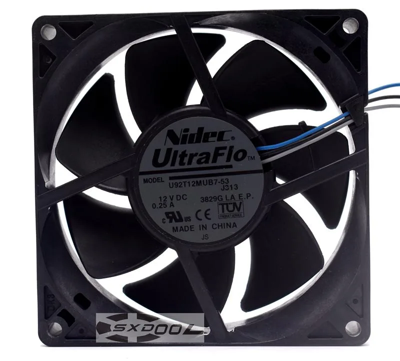 SXDOOL SXDOOL U92T12MUB7-53 9025 92mm DC12V 0.25A 3-pin case fan — product photo