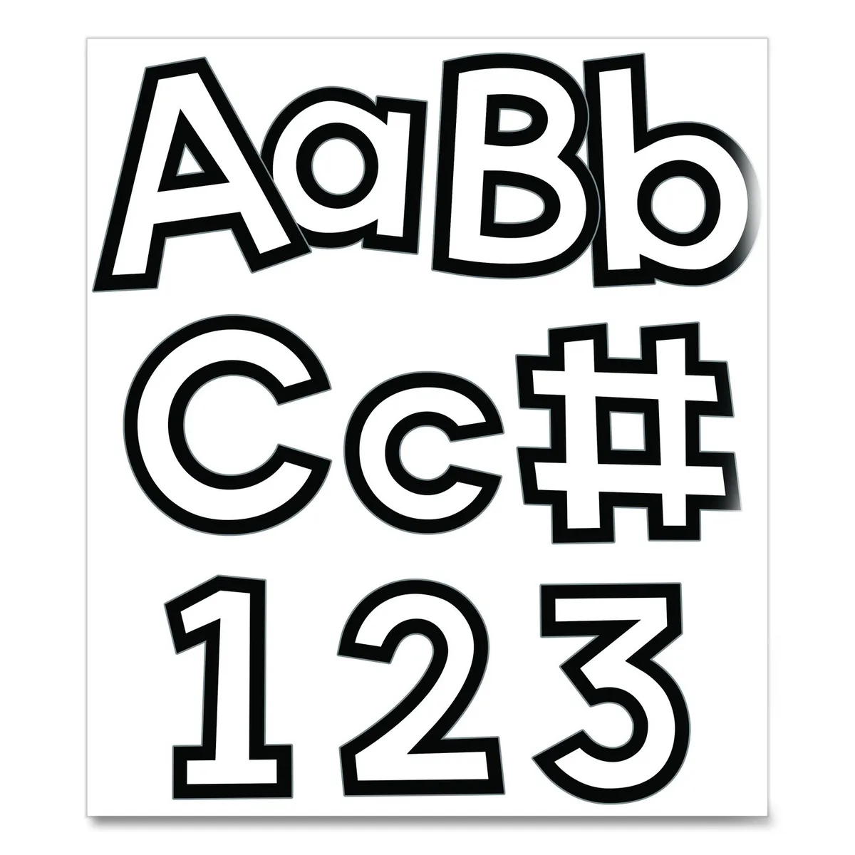 Carson-Dellosa Publishing Carson-Dellosa Publishing EZ Letter Combo Pack 4" White on Black 219 Pieces 130100 — product photo