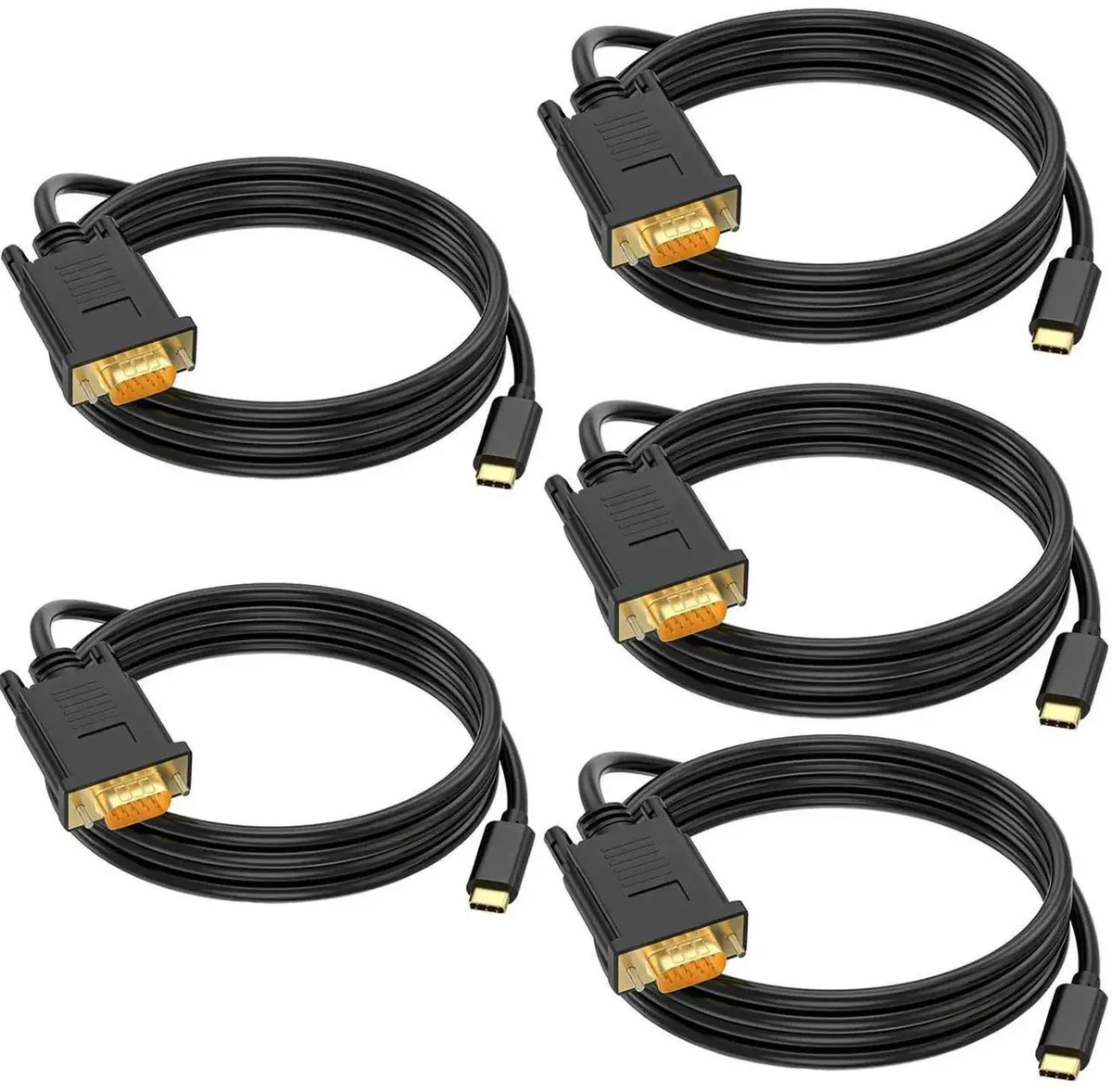 Vszerda Vszerda USB-C to VGA Cable 6ft 1080p 60Hz Thunderbolt 3/4 Compatible 5PCS — product photo
