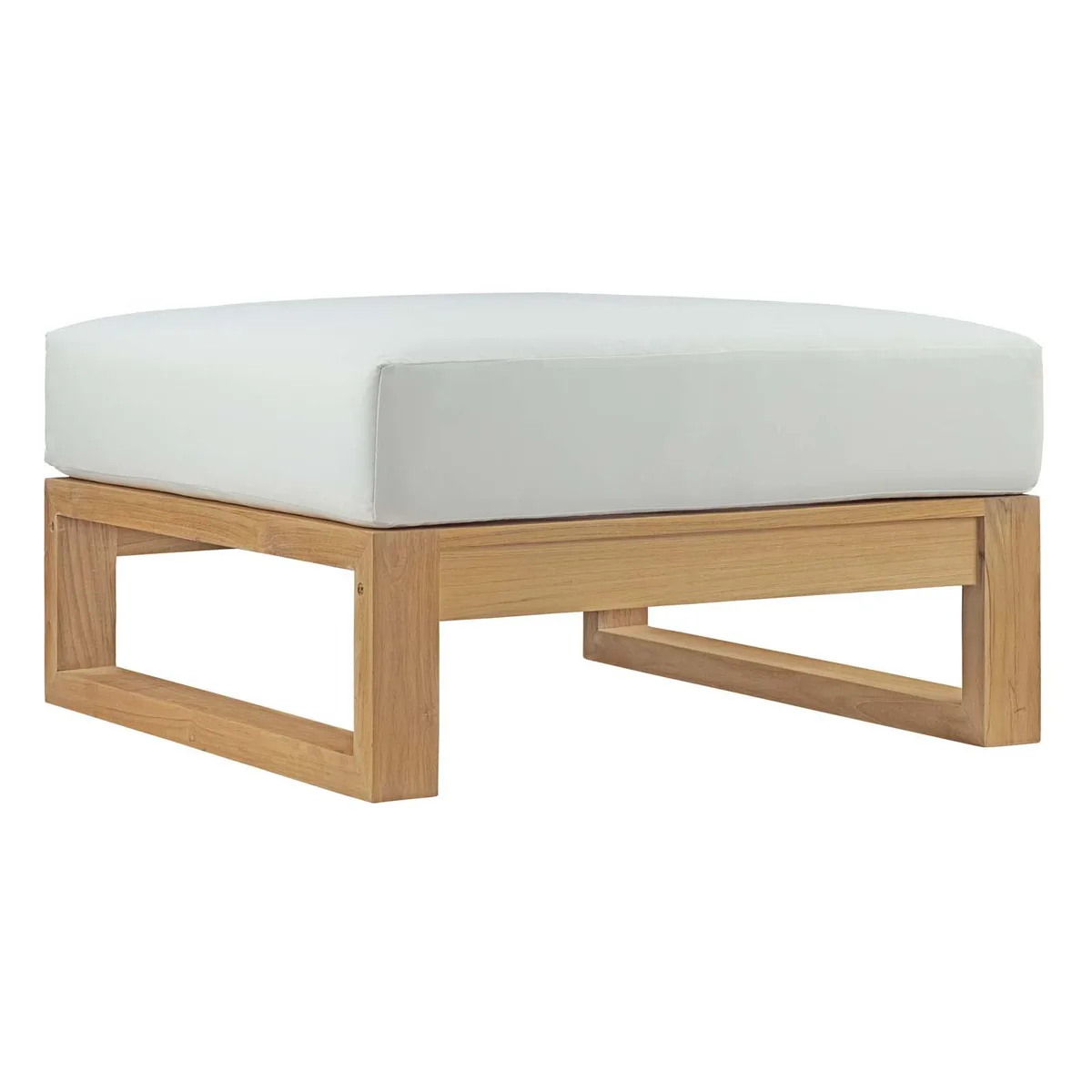 Modway Furniture Modway Furniture Upland Teak Ottoman Natural White 29.5"L x 32"W x 16"H — product photo