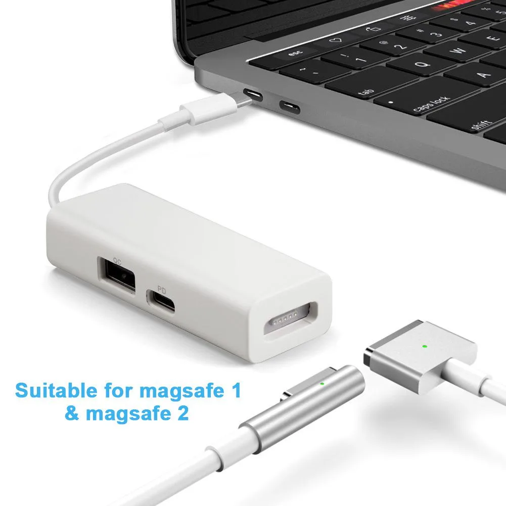 DIXSG DIXSG USB C to MagSafe 1&amp;2 Adapter White — product photo