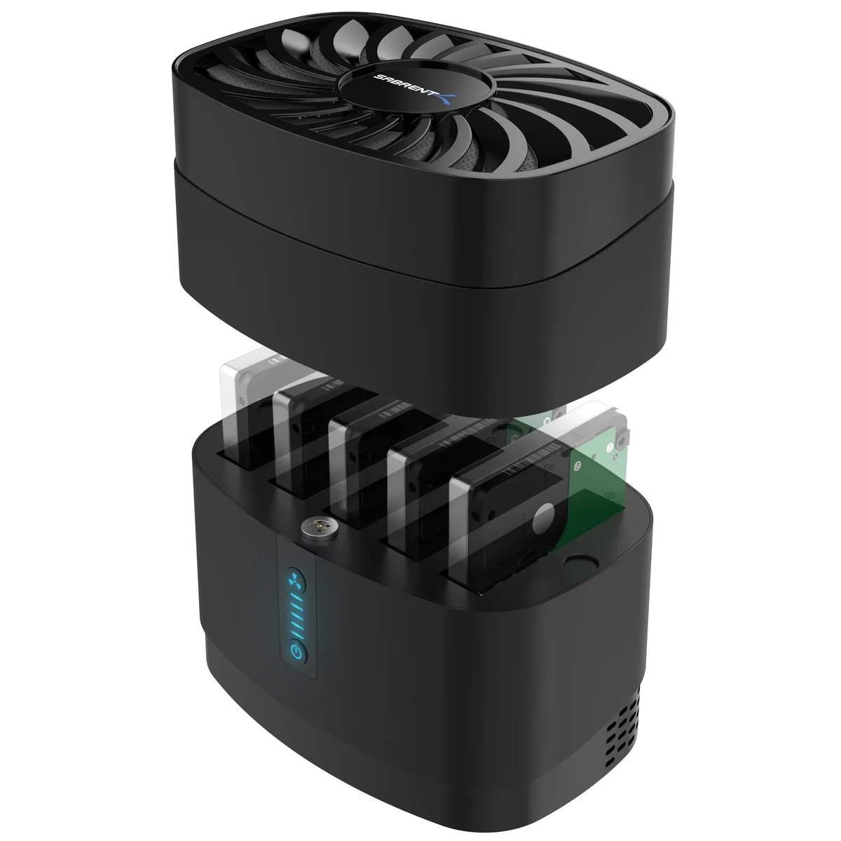 Sabrent Sabrent 5-Bay USB 3.2 2.5" SATA Docking Station with 80mm Fan (DS-5R15) — product photo