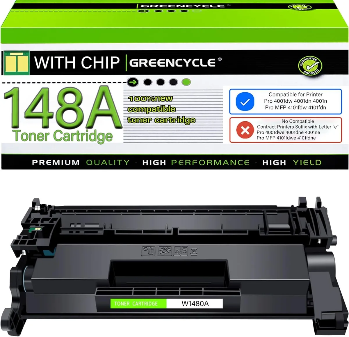GREENCYCLE GREENCYCLE W1480A toner cartridge 148A black 2900 pages — product photo