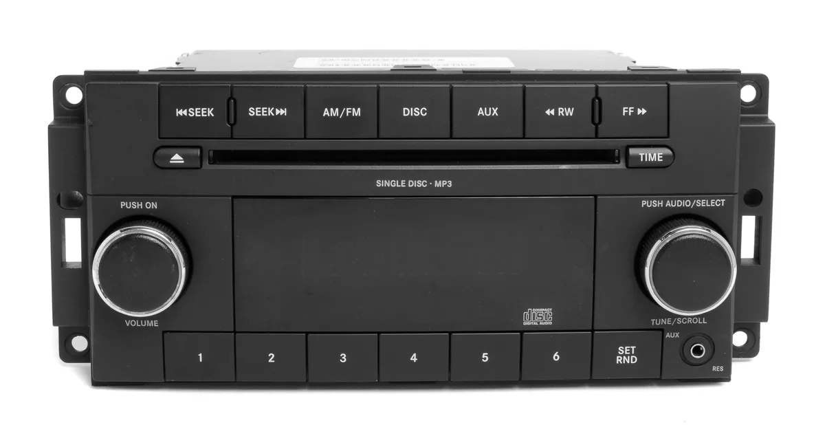 1 Factory Radio 1 Factory Radio P05091111AC RES 2010 Dodge Challenger Jeep Grand Cherokee AM FM MP3 CD AUX receiver — product photo