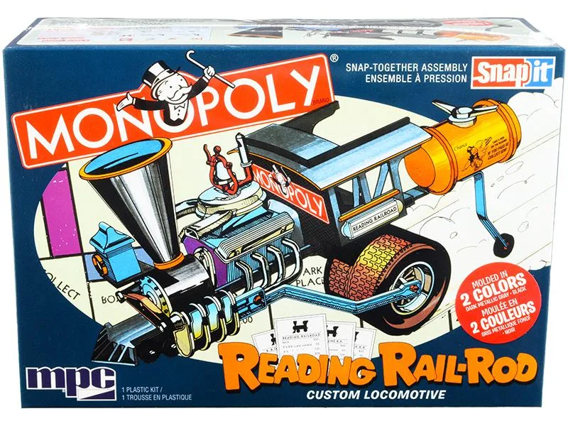 Mpc Mpc 1/25 Scale Snap Model Kit Reading Rail Rod Custom Locomotive "Monopoly" 49 Parts MPC945M — product photo