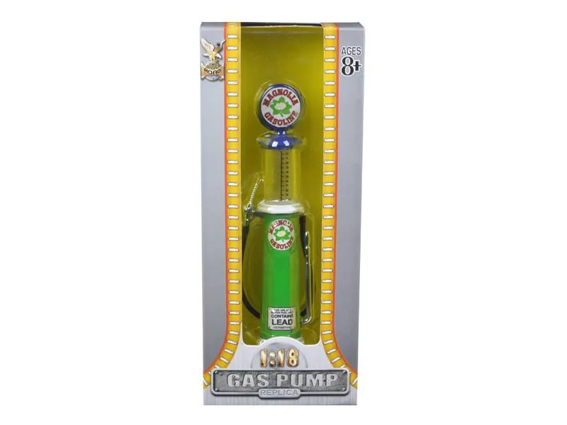ROAD SIGNATURE ROAD SIGNATURE Magnolia Gasoline Vintage Gas Pump Cylinder 1/18 Diecast Replica hobby collectible — product photo