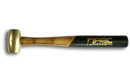 Brass hammer with 12 inch wooden handle