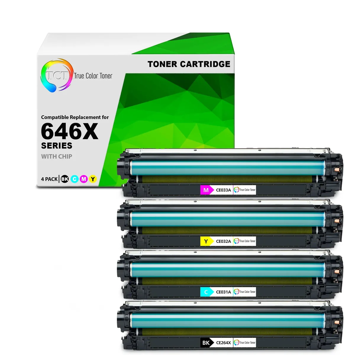 True Color Toner True Color Toner 646X 646A 4-Pack Toner Cartridge CE264X CF031A CF032A CF033A High Yield — product photo