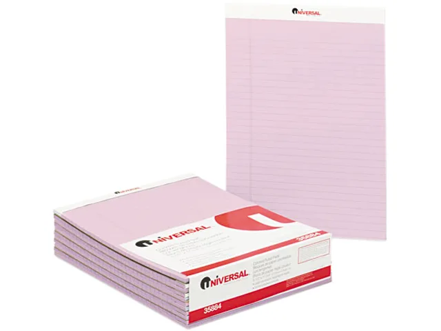 Dozen orchid perforated writing pads, top-bound, chipboard back