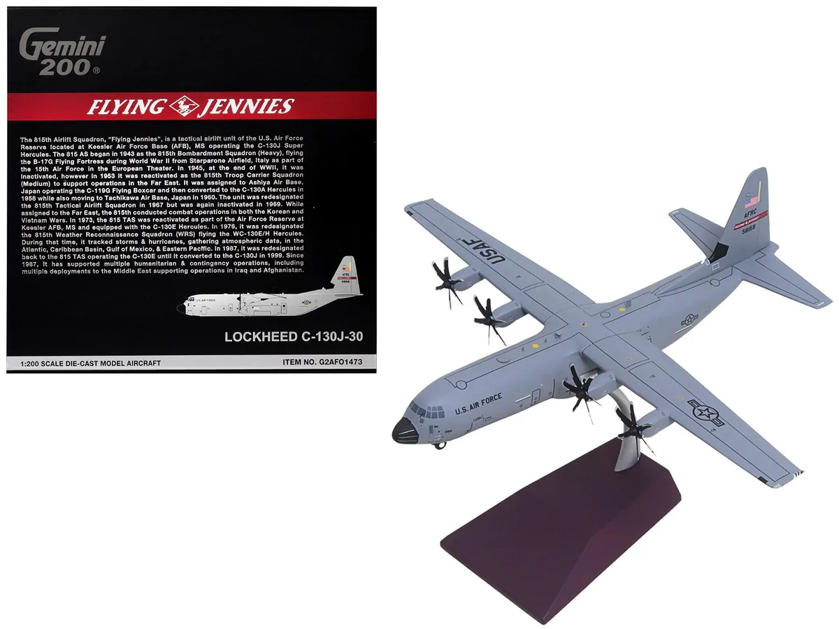 GeminiJets GeminiJets Lockheed C-130J-30 Super Hercules "Keesler AFB" 1/200 Diecast Hobby Collectible — product photo