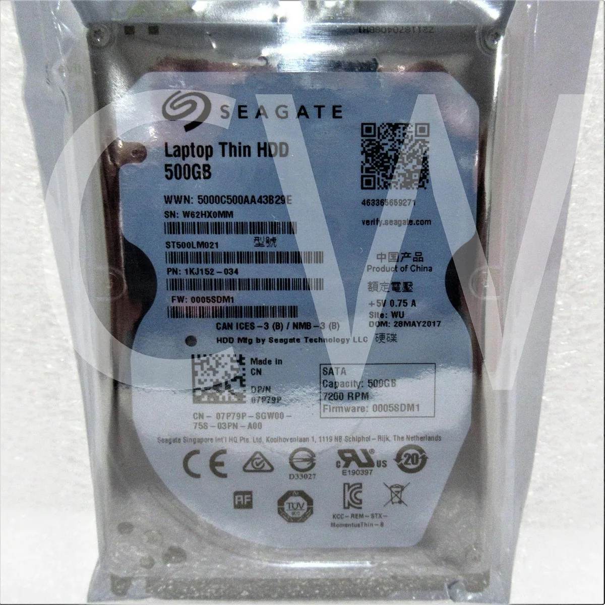 DELL DELL 7P79P 500GB 7200RPM SATA 2.5" internal hard drive — product photo