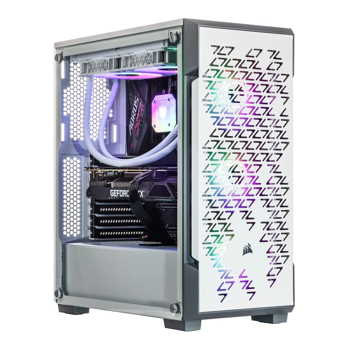 Velztorm Velztorm White Ferrux II CTO gaming PC i9-12900K RTX 3050 64GB DDR4 2TB NVMe 240mm AIO — product photo