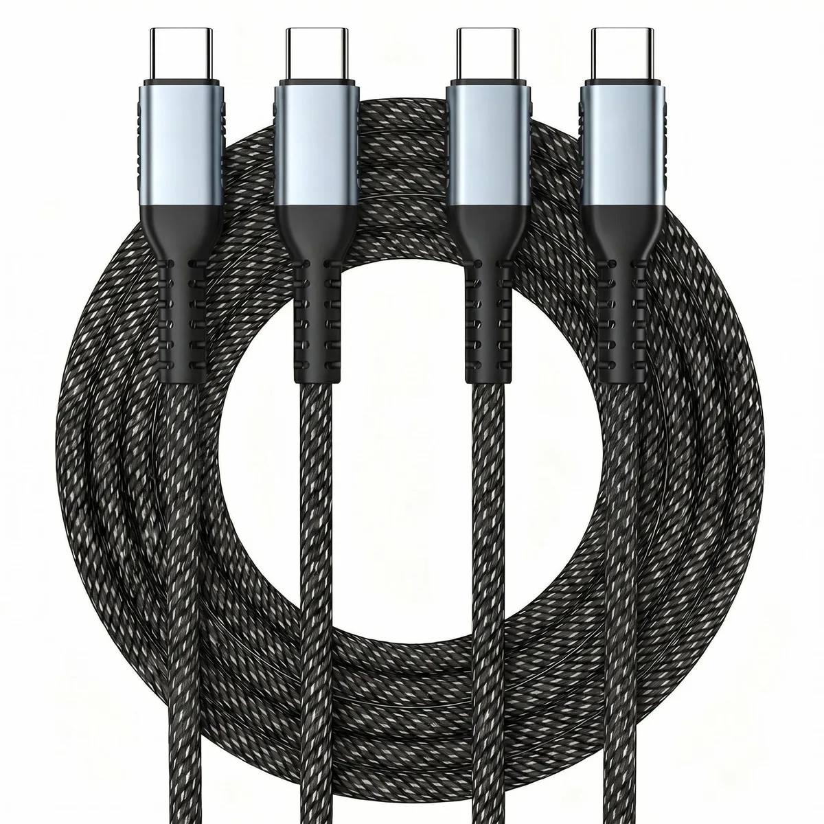  QMANGZK USB-C to USB-C Cable 2-Pack 6.6 ft 240 W PD 3.1 Black — product photo
