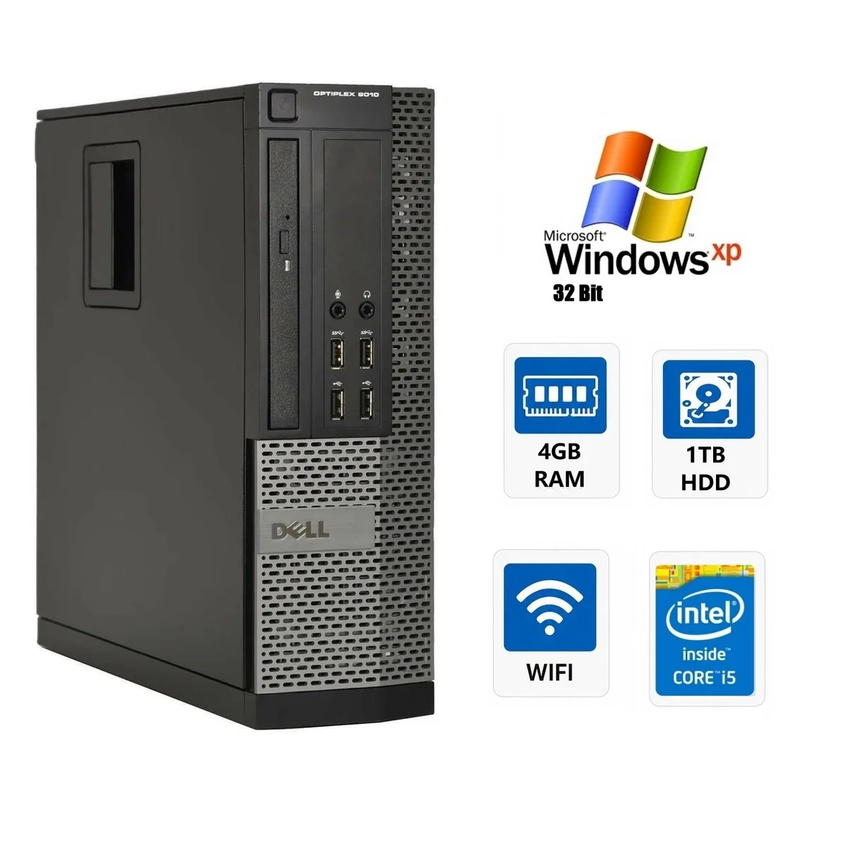 DELL Dell OptiPlex 9010 SFF desktop PC Core i5-3470 4GB DDR3 1TB HDD Wi-Fi Windows XP Pro 32-bit — product photo