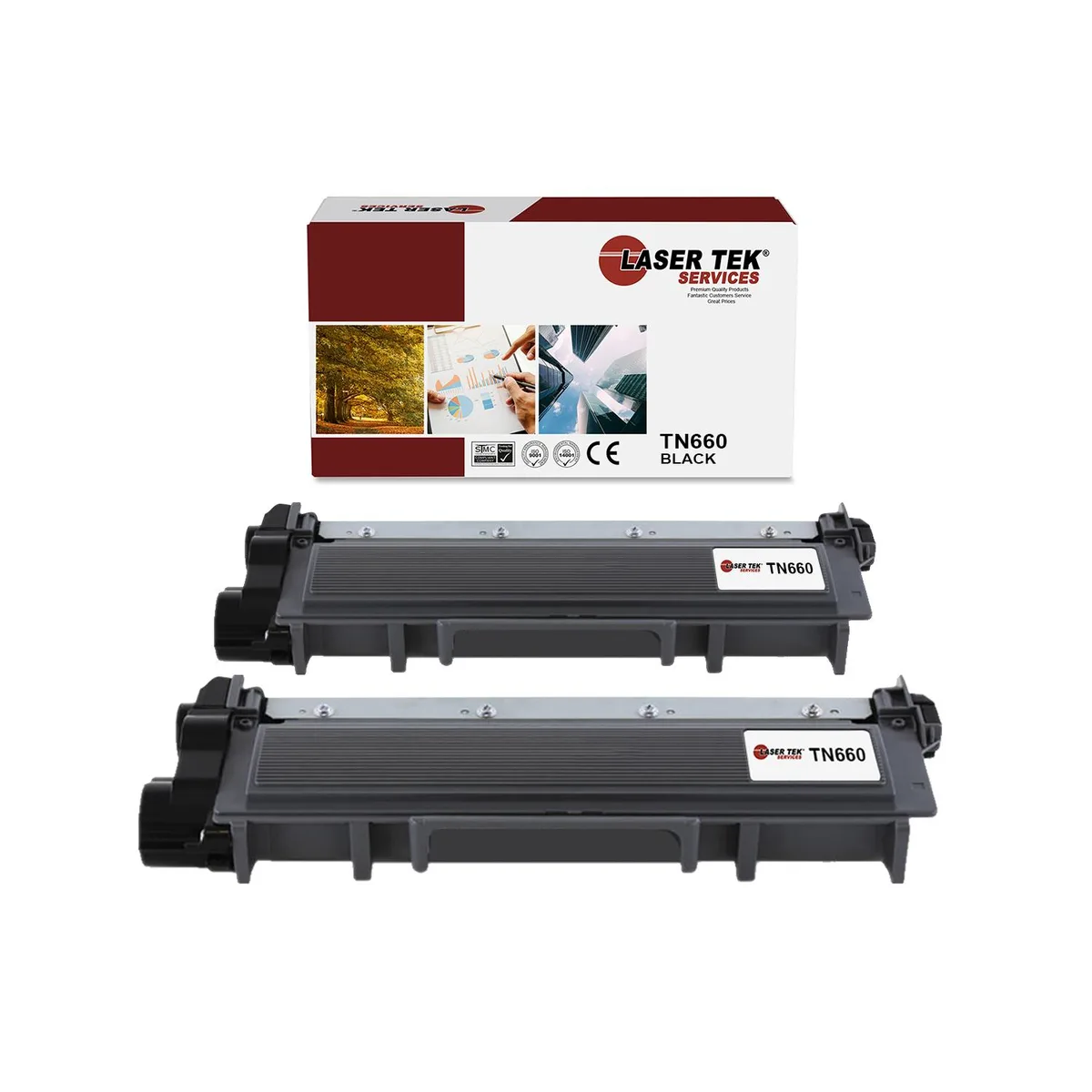 Laser Tek Services Laser Tek Services TN660 Black Toner Cartridge 2-Pack — product photo