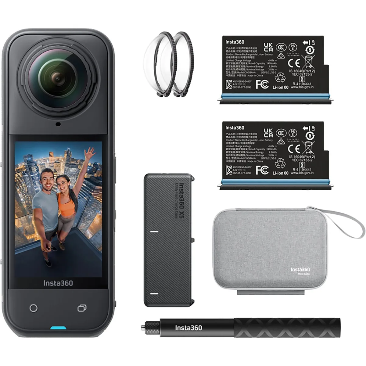 Insta360 Insta360 CINSAAHA_X504 action camera Essential Bundle Midnight Black 114cm stick 2400mAh — product photo