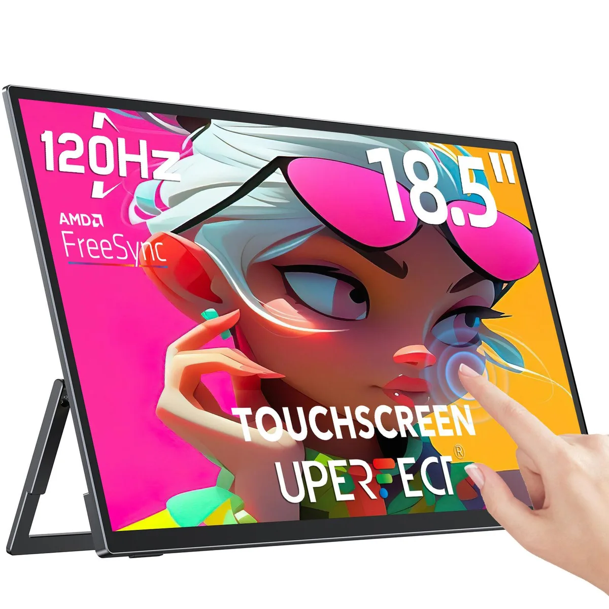 Uperfect Uperfect 18.5" 120Hz Touchscreen Portable Monitor 1080P Xbox PS 180° Stand VESA — product photo