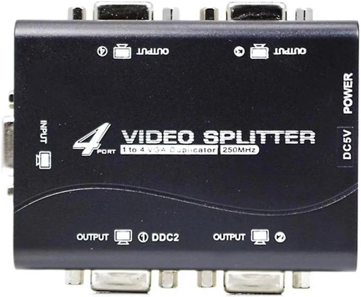 Vszerda Vszerda 1×4 VGA Splitter 250 MHz 1920×1440@60Hz video switch — product photo