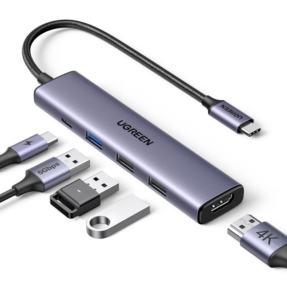 Vszerda Vszerda CM478 modular adapter 5 in 1 4K HDMI 100W PD 3 USB-A 91g — product photo