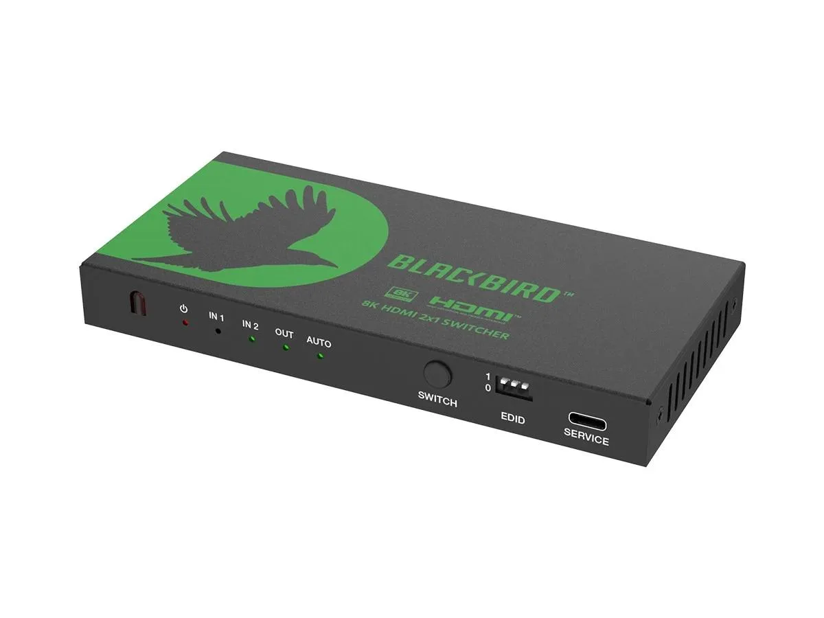 Monoprice Inc. Monoprice 144435 Blackbird Prosumer 8K60 2x1 HDMI Switch With Audio Extraction — product photo