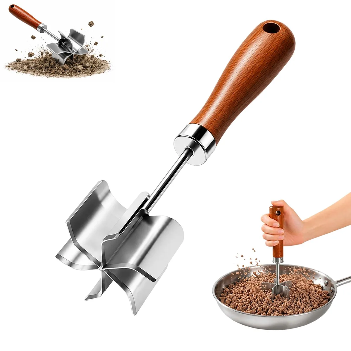  NIPXOB SSY-2605-US/B food processor 6 curved blade wooden handle — product photo
