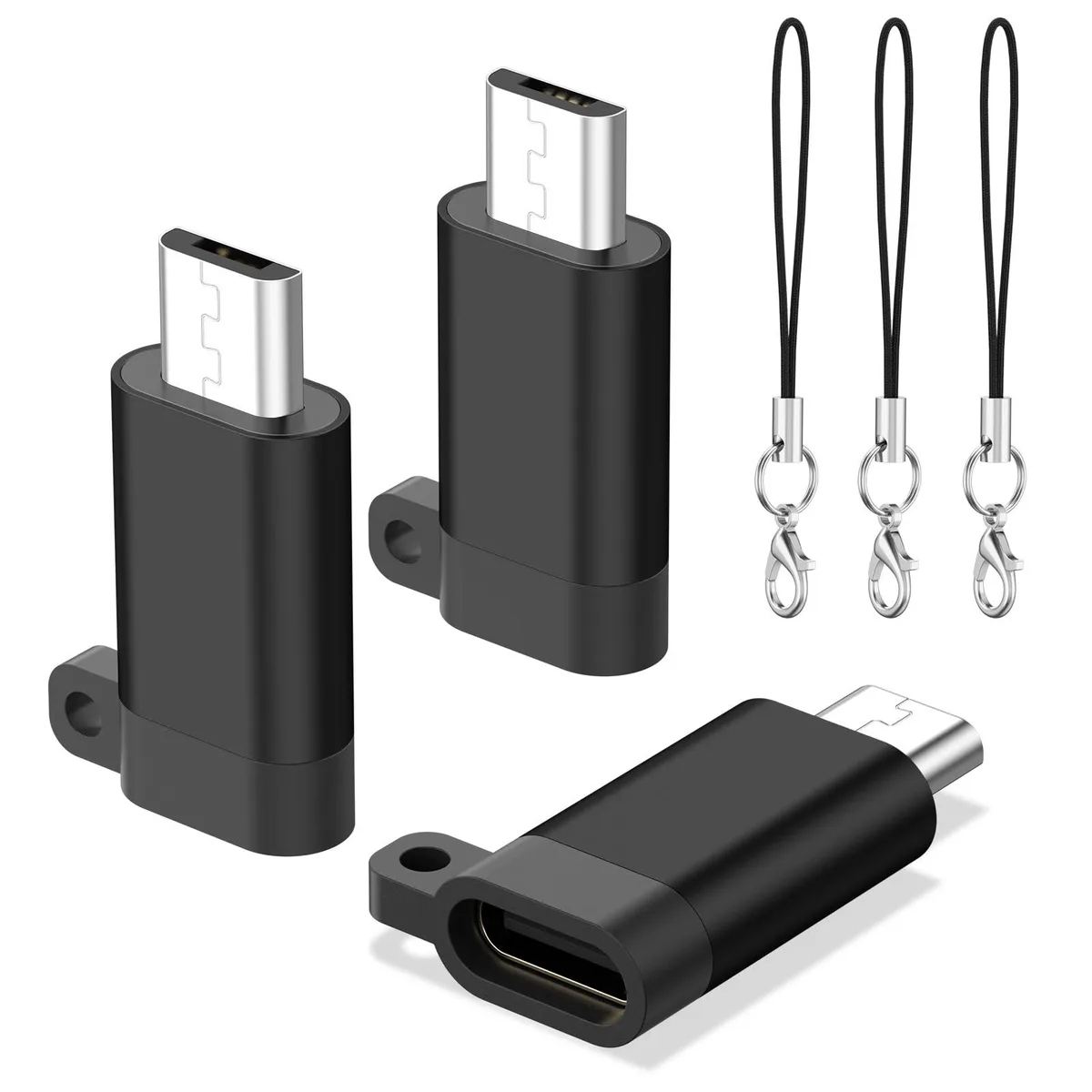 Vanjua USB C to Micro USB Adapter 3 Pack Type C Female to Micro USB Male — product photo