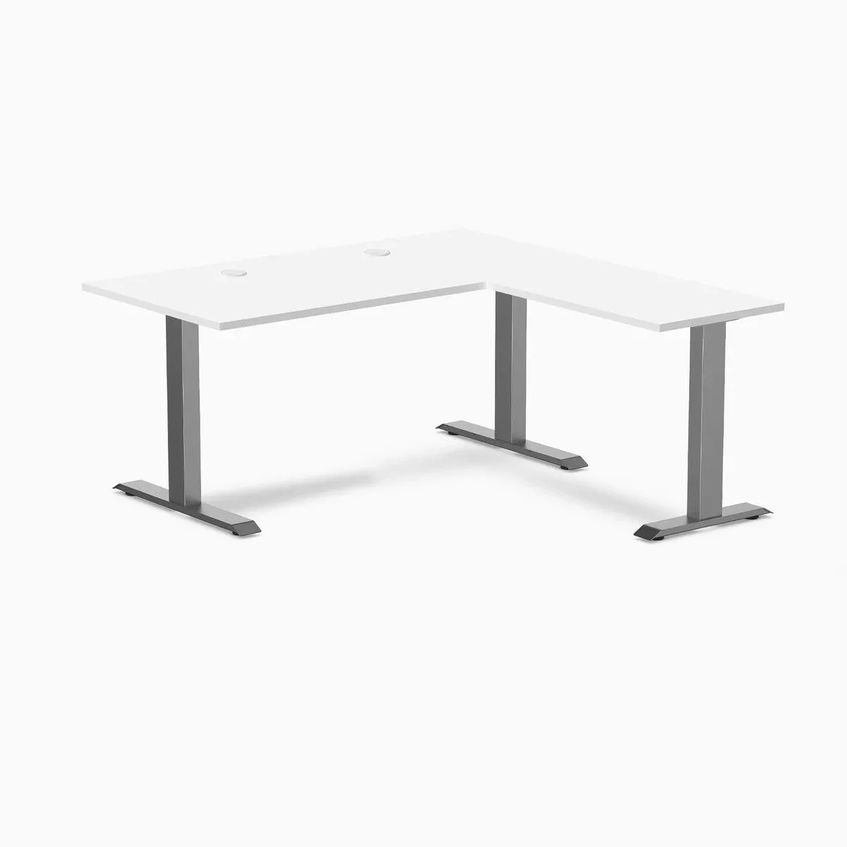 Desky Desky Zero Laminate L-Shape Desk White 59 x 29.5 x 61 x 19.7 in Space Gray — product photo
