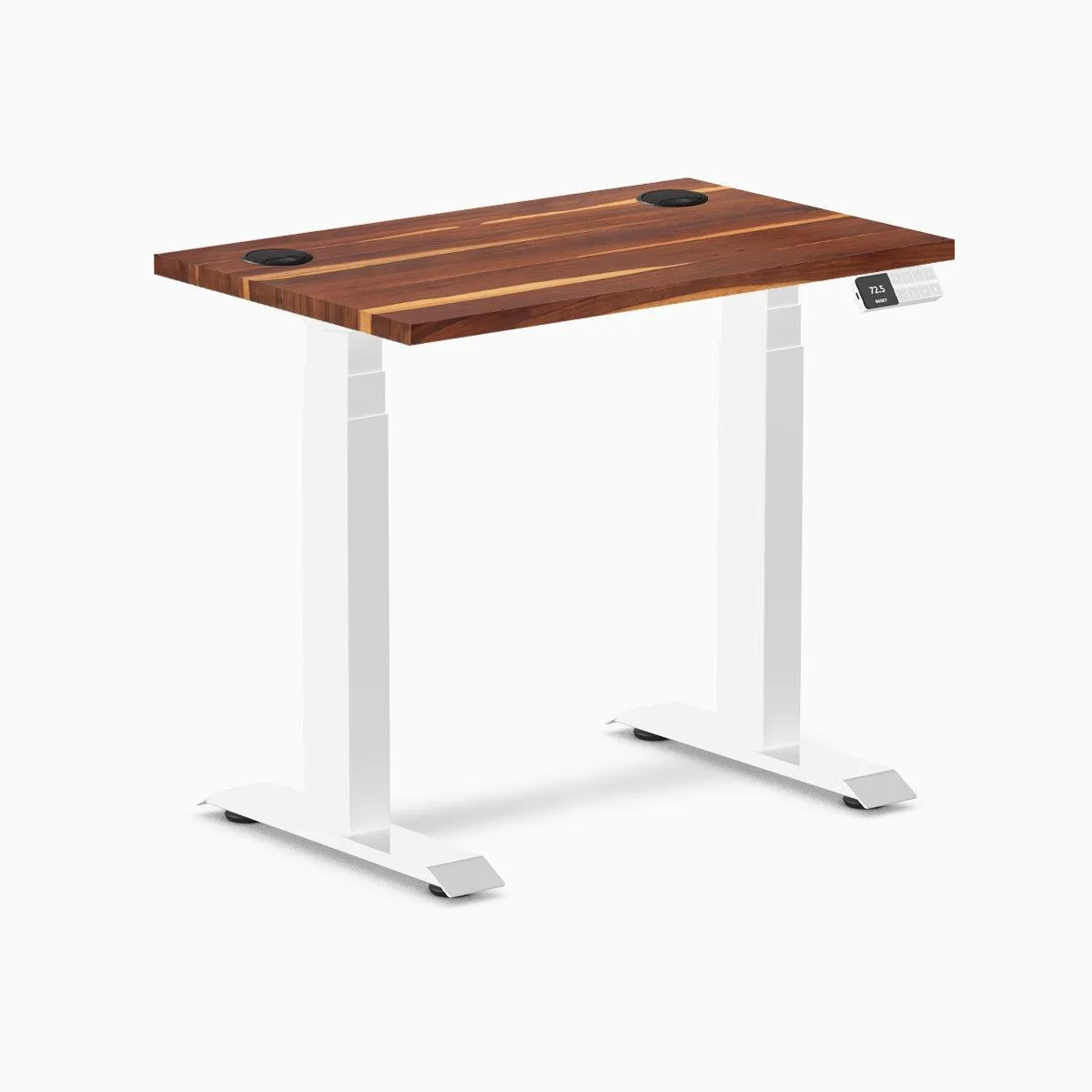 Desky Desky Dual Mini Hardwood Sit Stand Desk Pheasantwood White 32 x 20 in — product photo