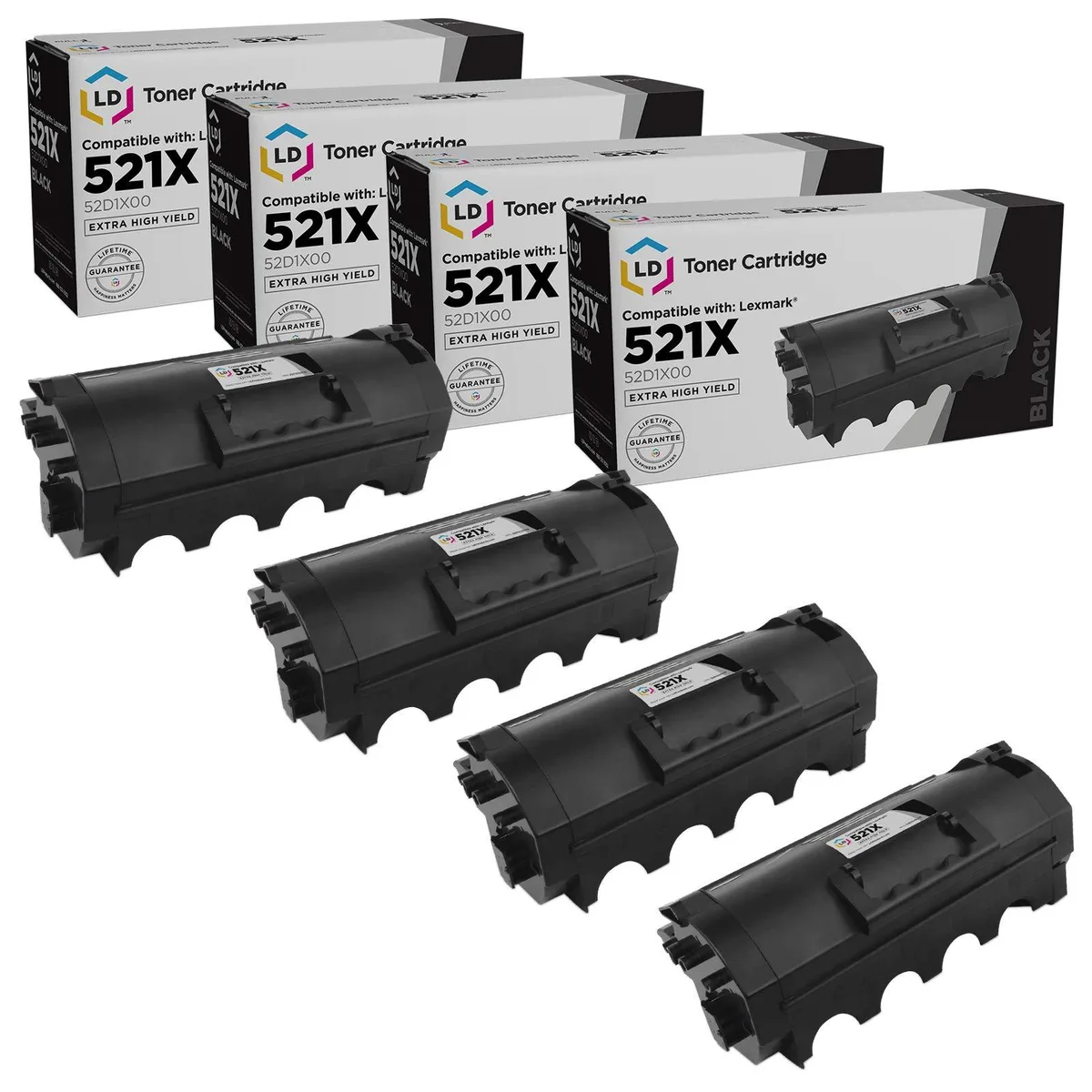 LD Products LD Products 521X Extra High Yield Black Toner Cartridge 4-Pack 45000 Pages — product photo