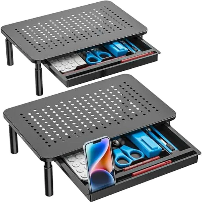 TAURKENAM TAURKENAM Monitor Stand 2 Pack Black 14.6x9.3in 44lbs 3 Height — product photo