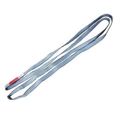 Gray polyester endless web sling, flat 2‑inch wide loop, 6‑foot length