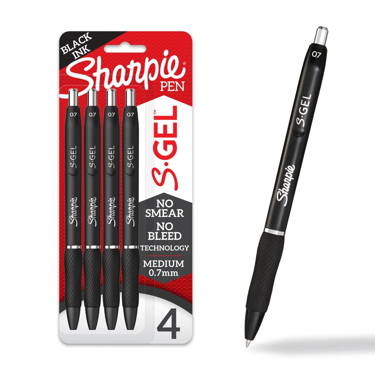 Sharpie 2096134 S-Gel Pen Medium Point 0.7mm Black 4 Count — product photo