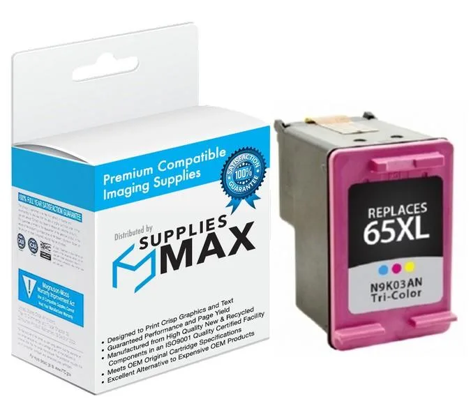 SuppliesMax SuppliesMax 65XL High Yield Tri-Color Ink Cartridge 300 Pages — product photo