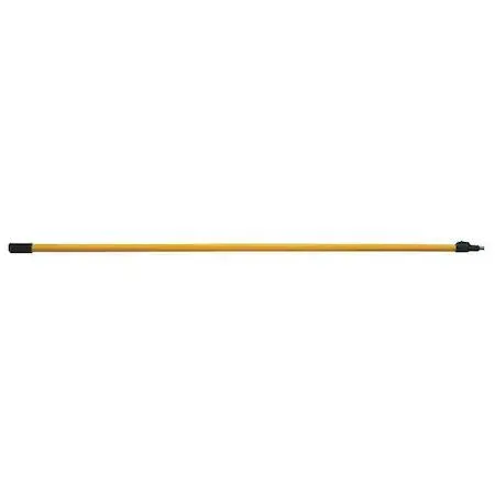 Yellow telescoping extension pole, aluminum inner and fiberglass outer sections, universal threaded tip